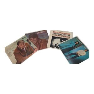 Glen Campbell Gentle on my Mind Vinyl LP Record Album Bundle of 4